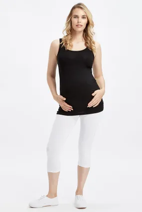 3/4 Maternity Leggings - White