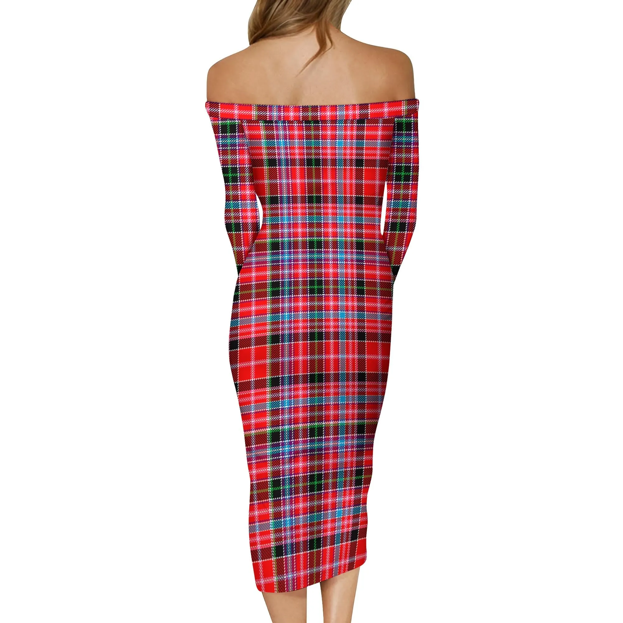 Aberdeen District Tartan Off Shoulder Lady Dress