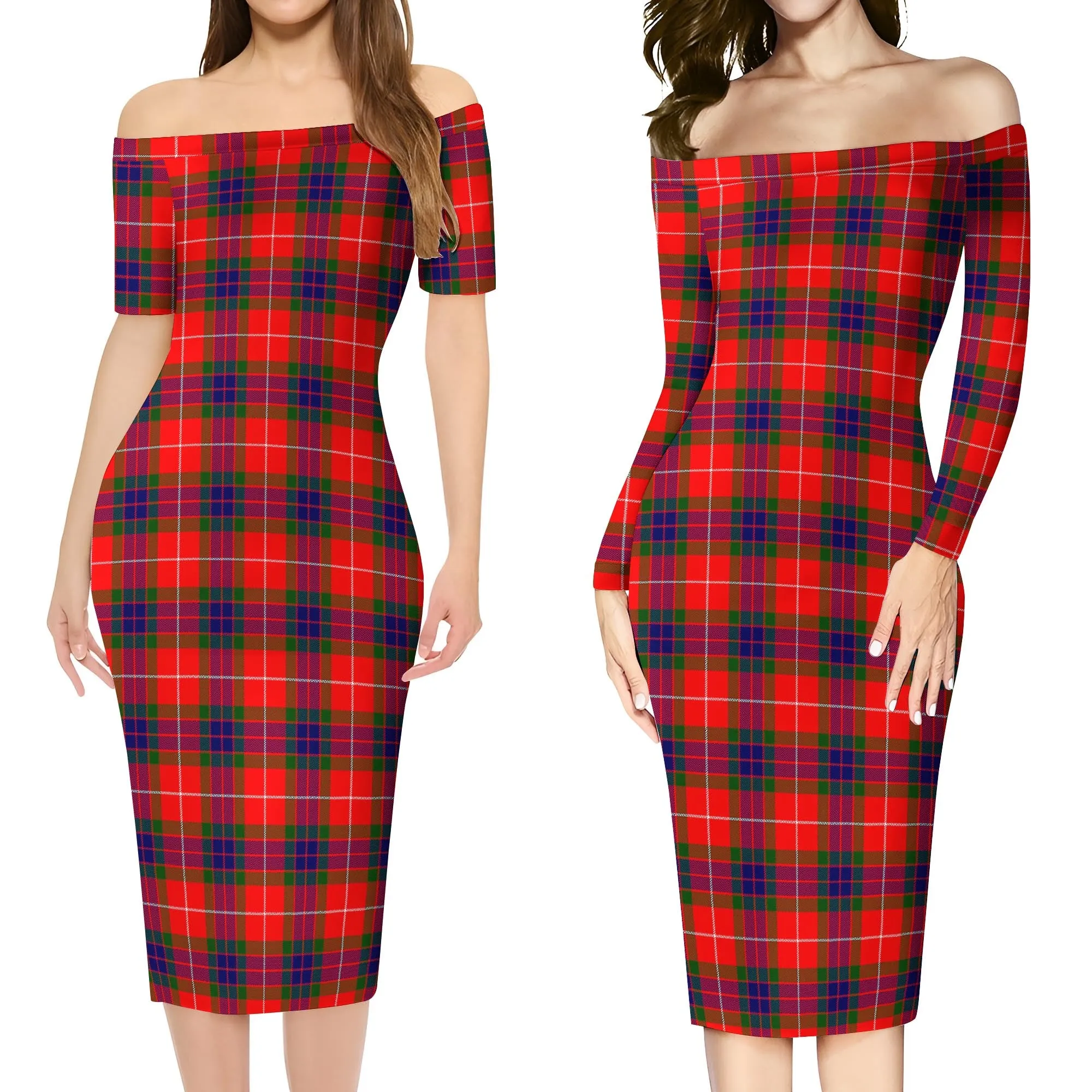 Abernethy Tartan Off Shoulder Lady Dress