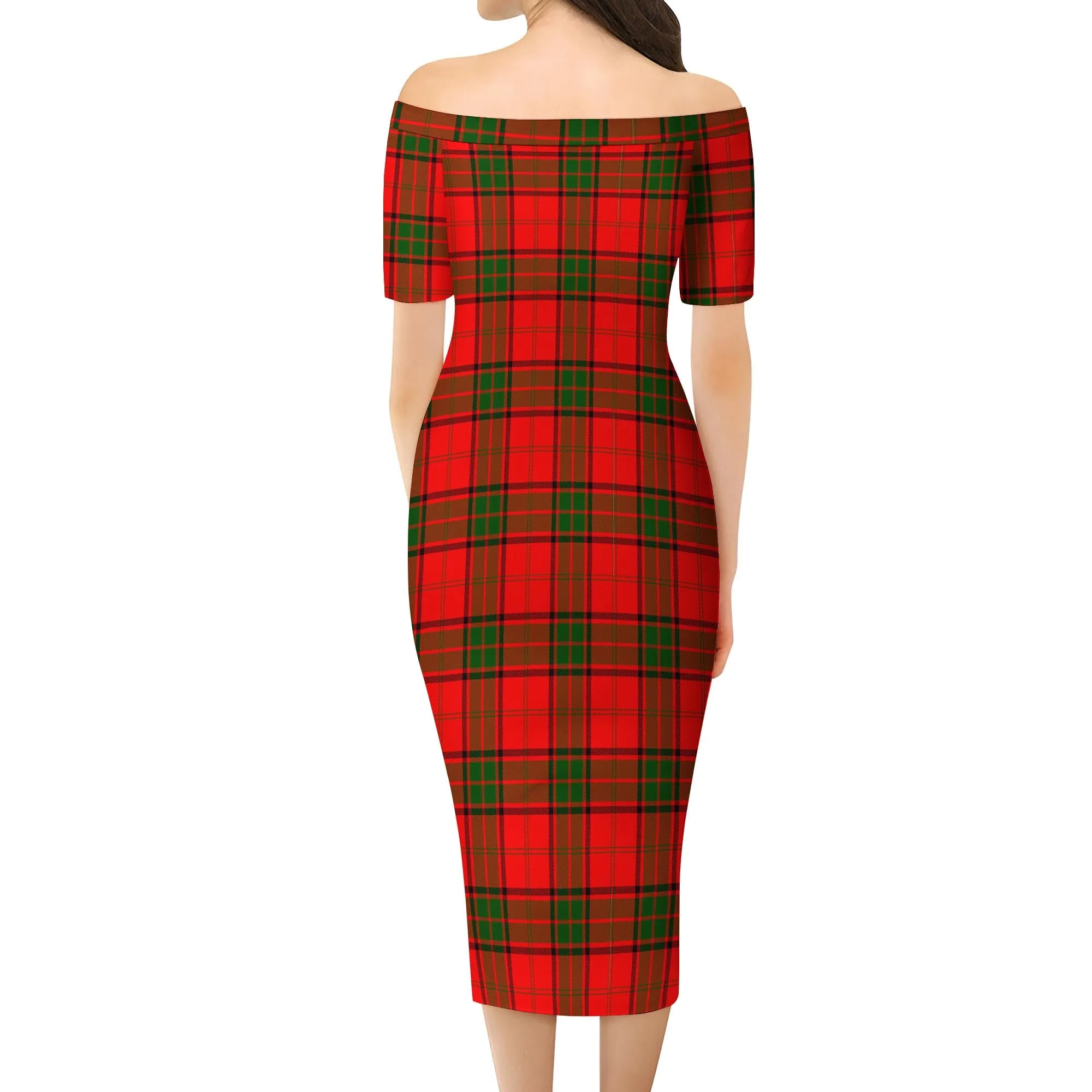 Adair Tartan Off Shoulder Lady Dress