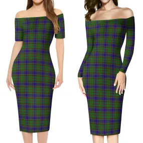 Adam Tartan Off Shoulder Lady Dress