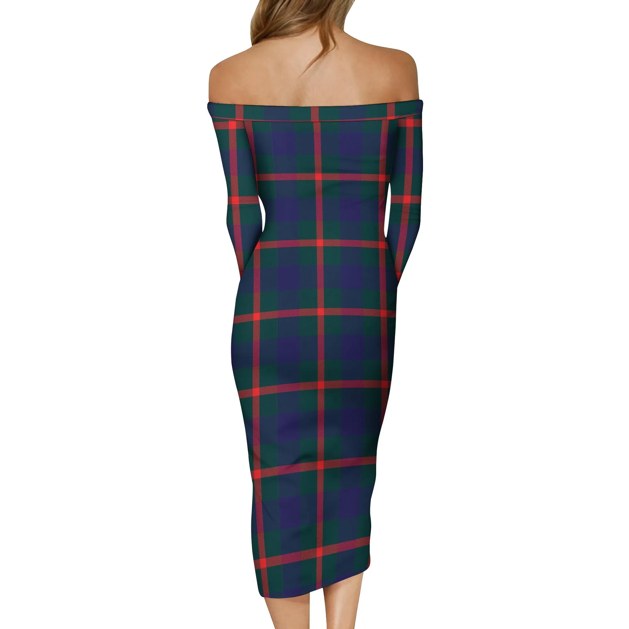 Agnew Tartan Off Shoulder Lady Dress