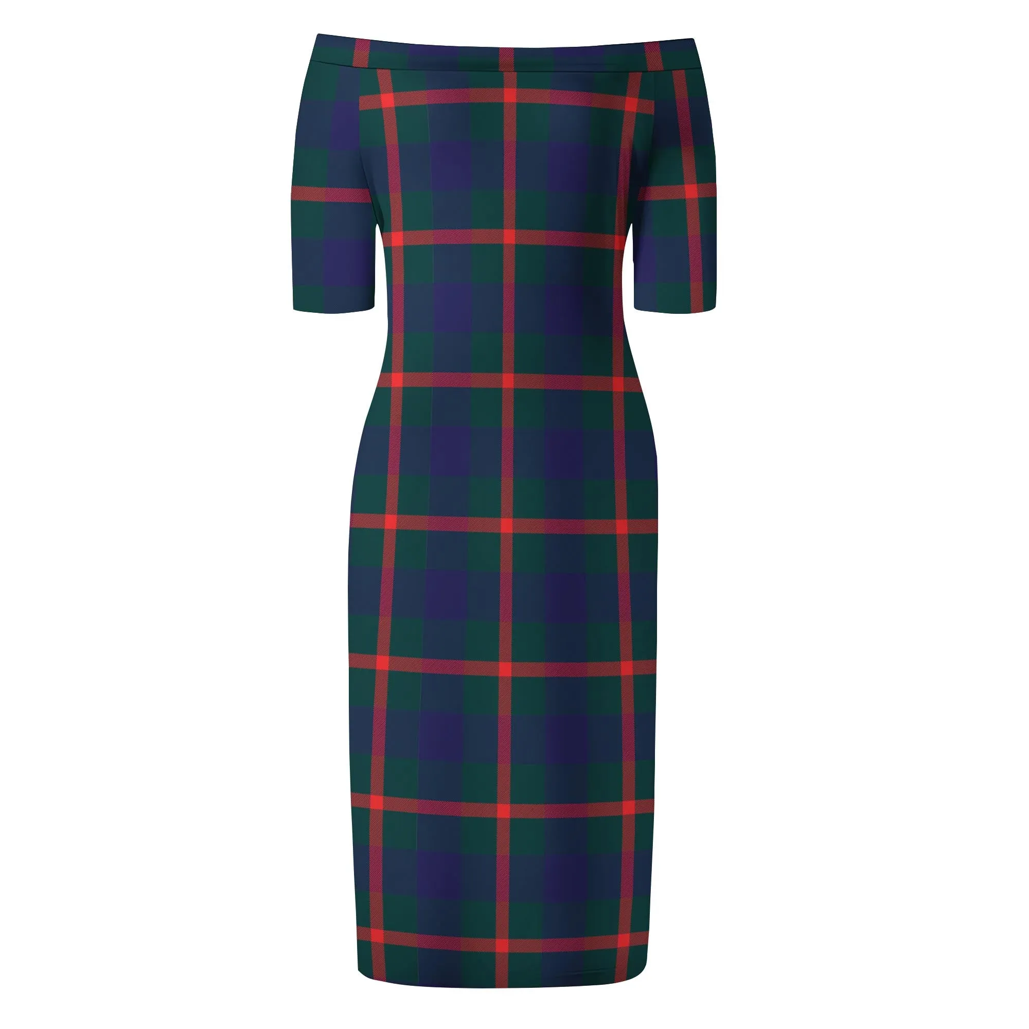 Agnew Tartan Off Shoulder Lady Dress