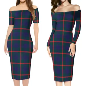 Agnew Tartan Off Shoulder Lady Dress