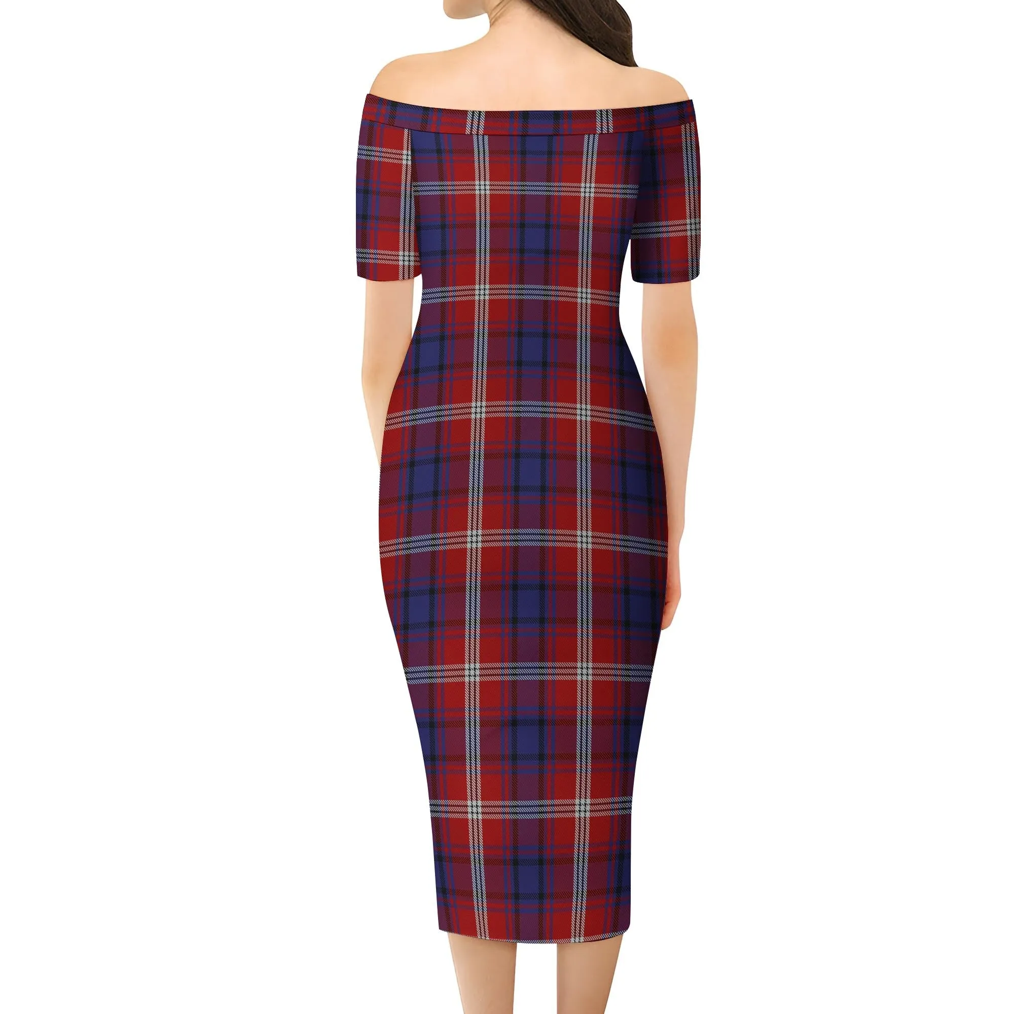 Ainslie Tartan Off Shoulder Lady Dress