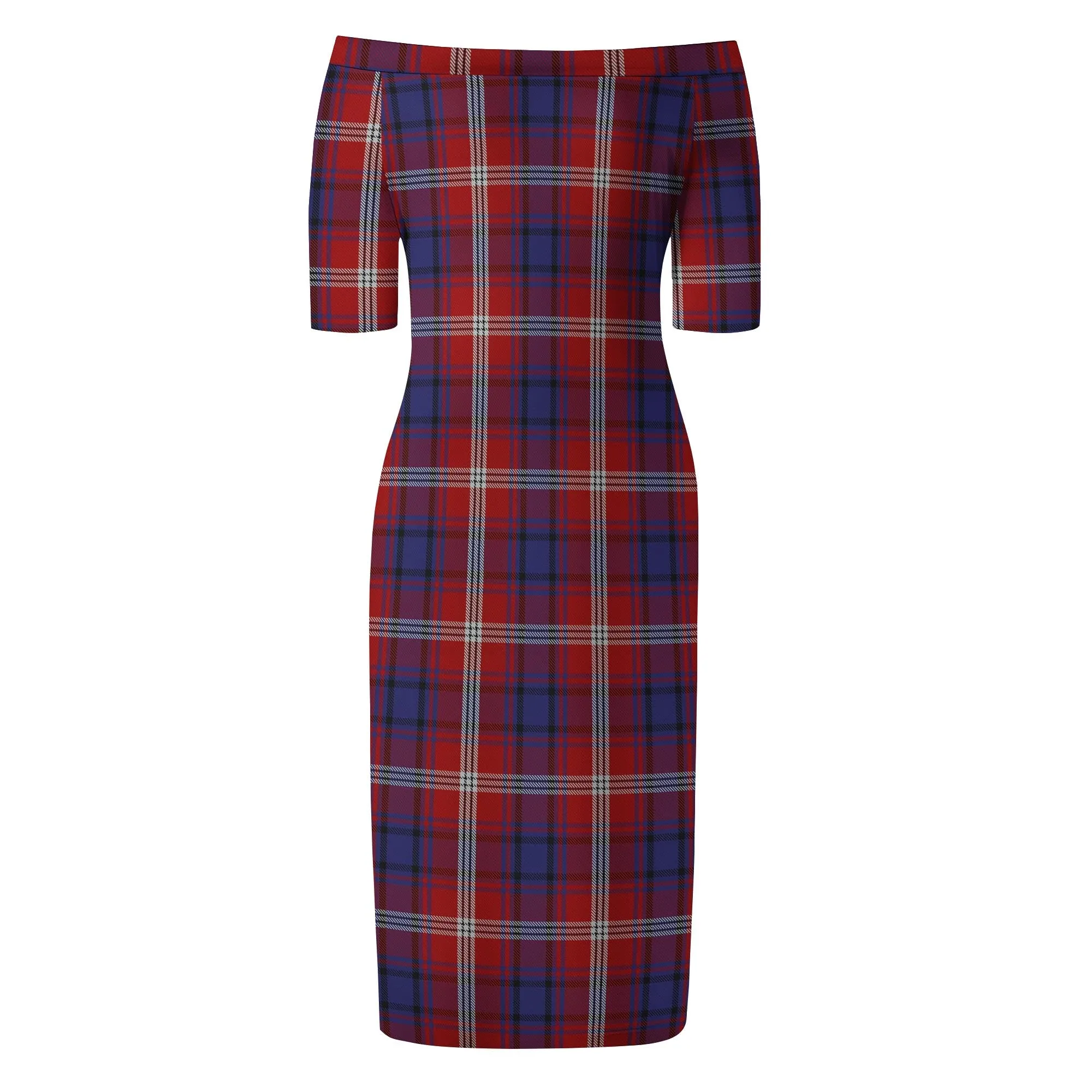 Ainslie Tartan Off Shoulder Lady Dress