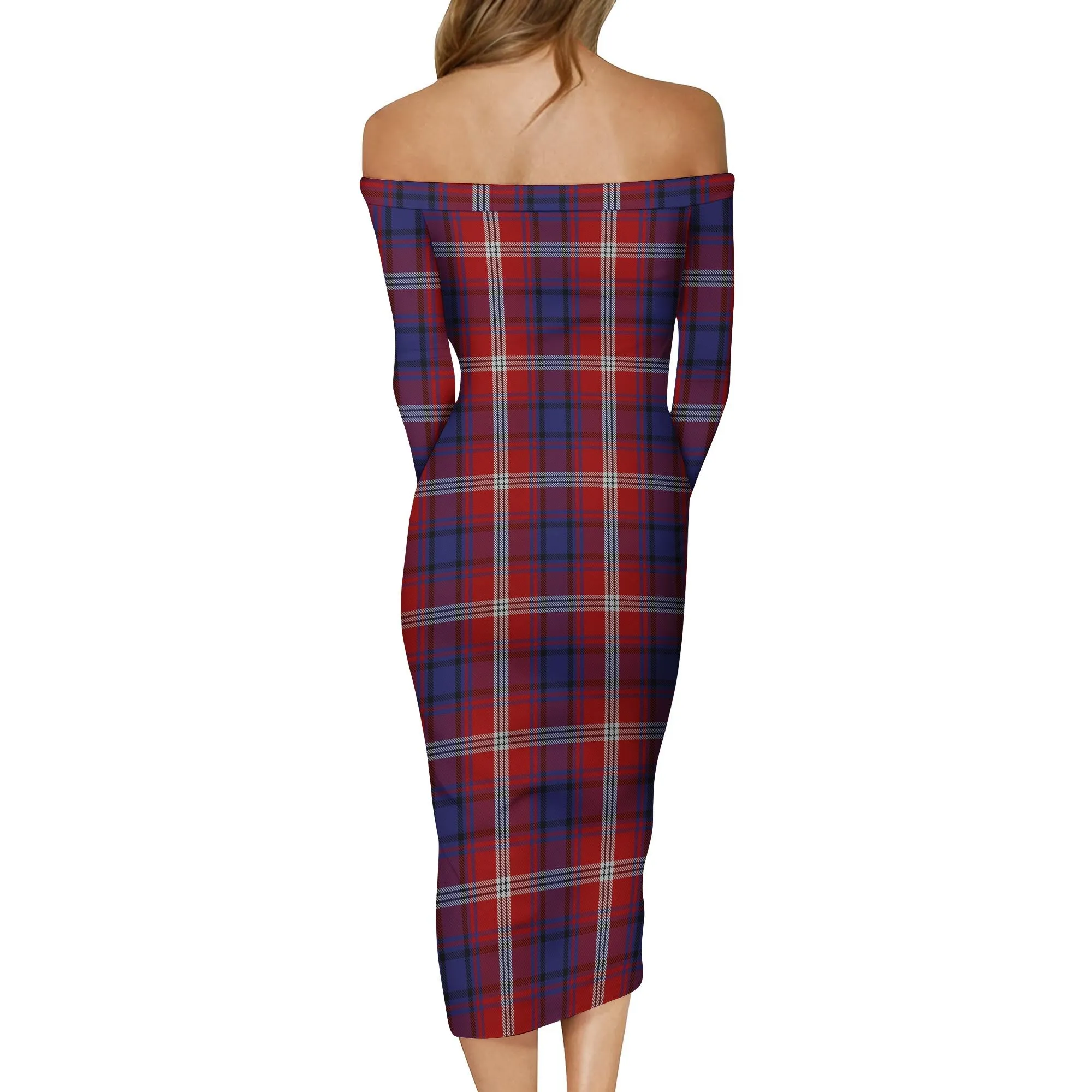 Ainslie Tartan Off Shoulder Lady Dress