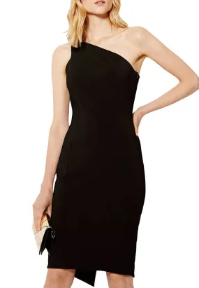 Black One Shoulder Pencil Dress