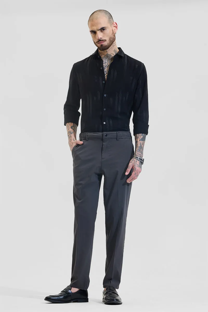 Black Slim Fit Stretchable Trousers