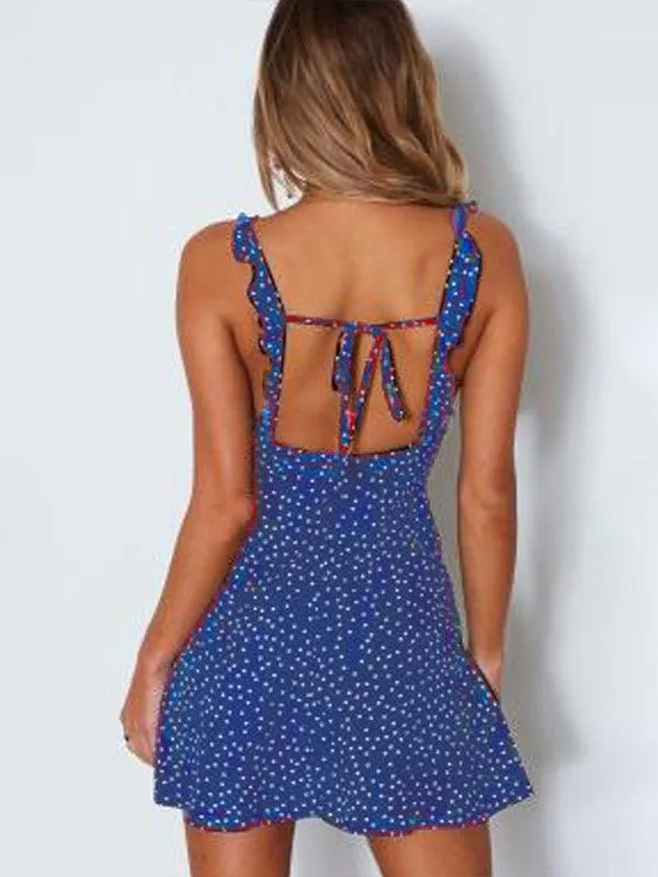 Boho Chic Polka Dot Lace Summer Dress - Effortless Elegance