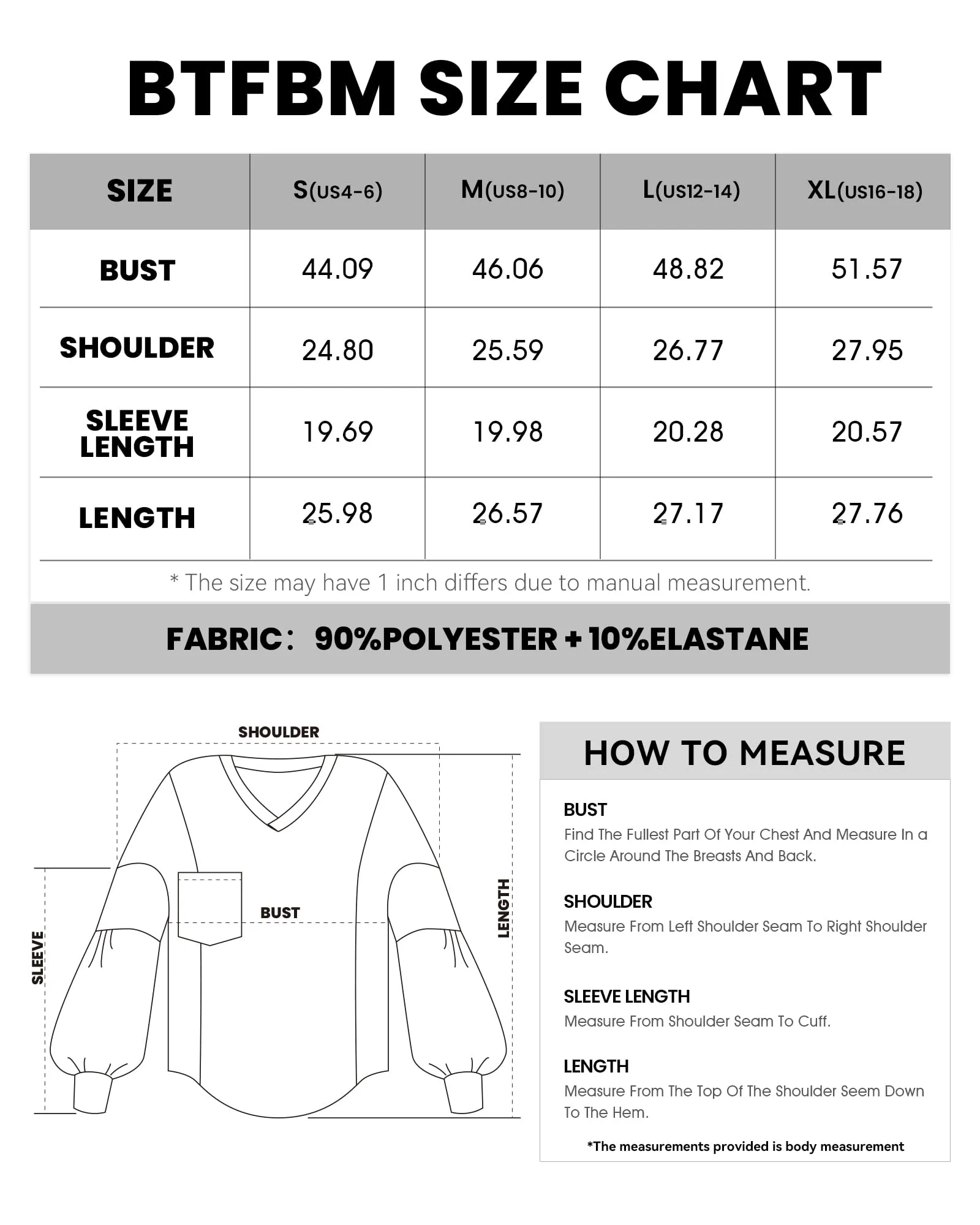 BTFBM Women's Casual V Neck Ribbed Knit Shirts 2024 Fall Pullover Tunic Tops Loose Balloon Long Sleeve Blouses Top(Solid Light Grey Blue, X-Large)