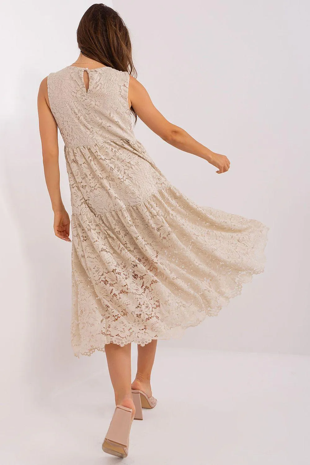 Chic Flared Lace Day Dress for Effortless Elegance