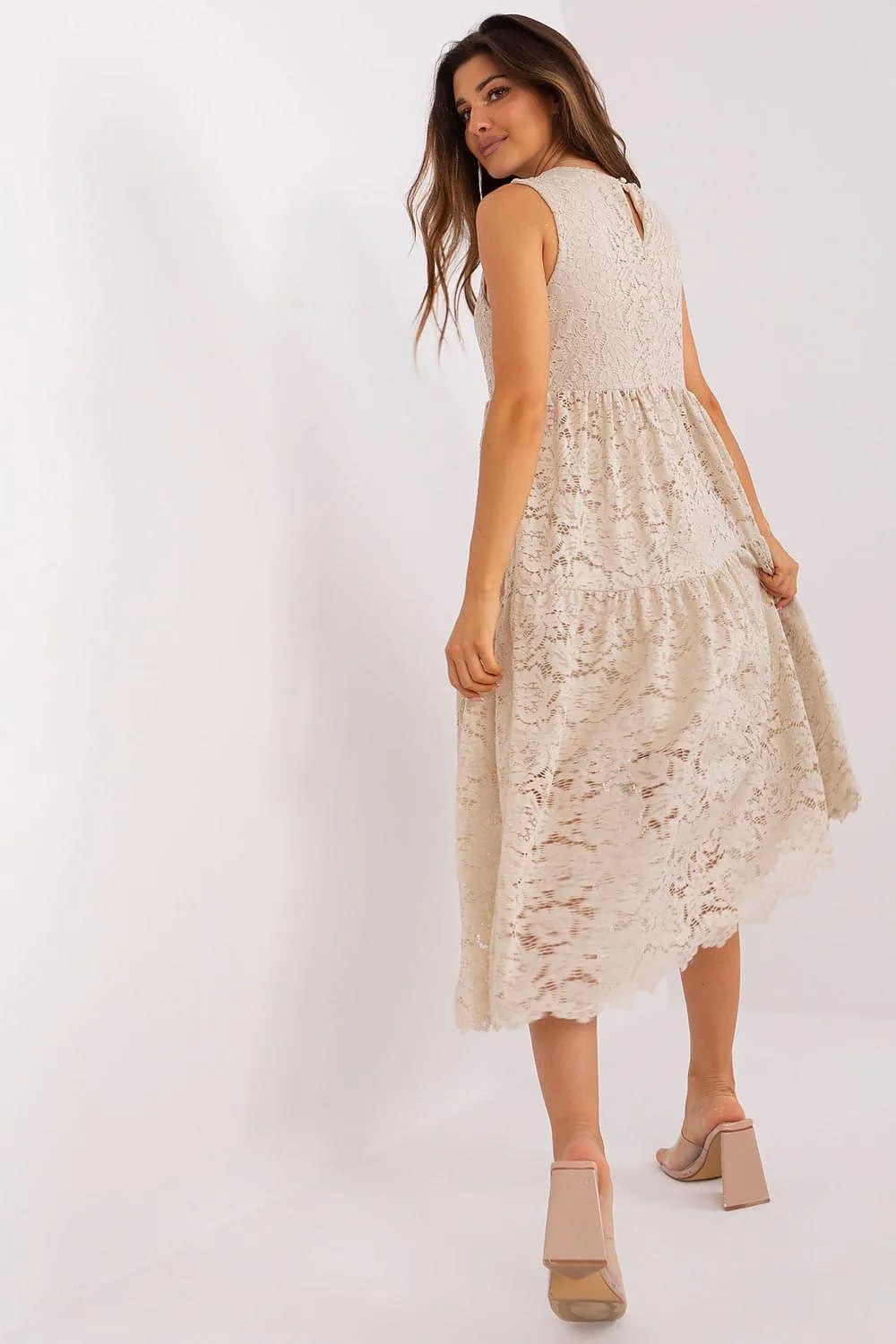 Chic Flared Lace Day Dress for Effortless Elegance