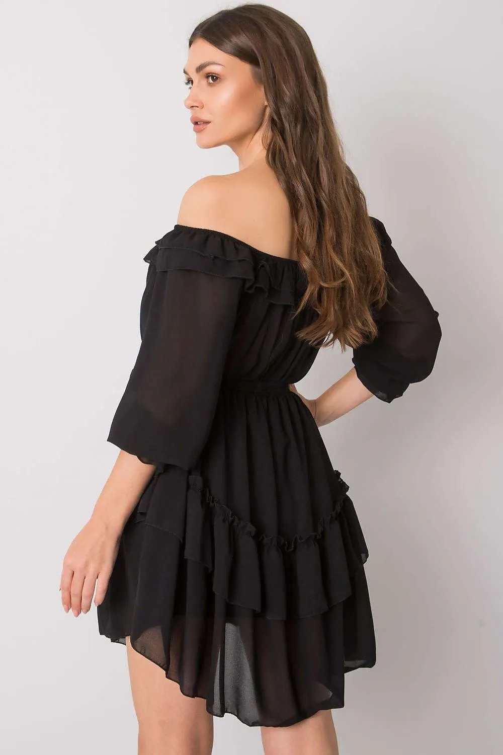 Chic Spanish-inspired Dress with Frilly Details and Tie - Versatile Elegance