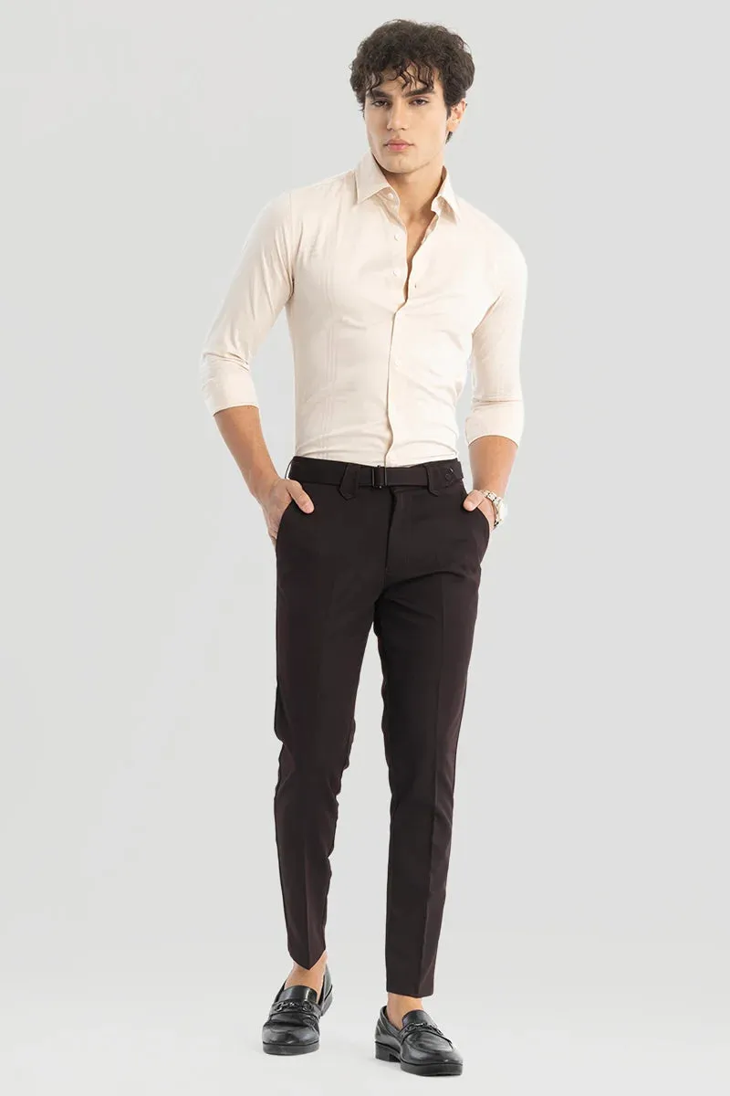 Dark Brown Slim Fit Trousers