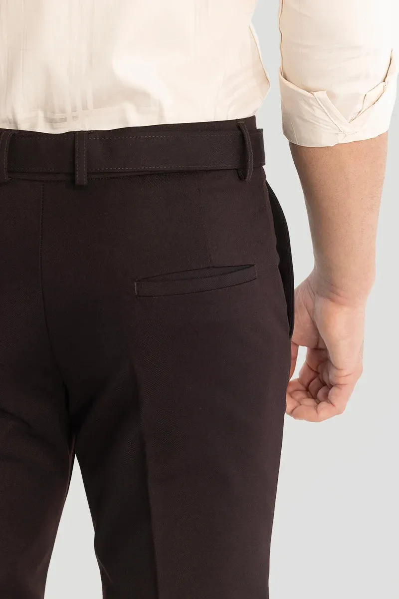 Dark Brown Slim Fit Trousers