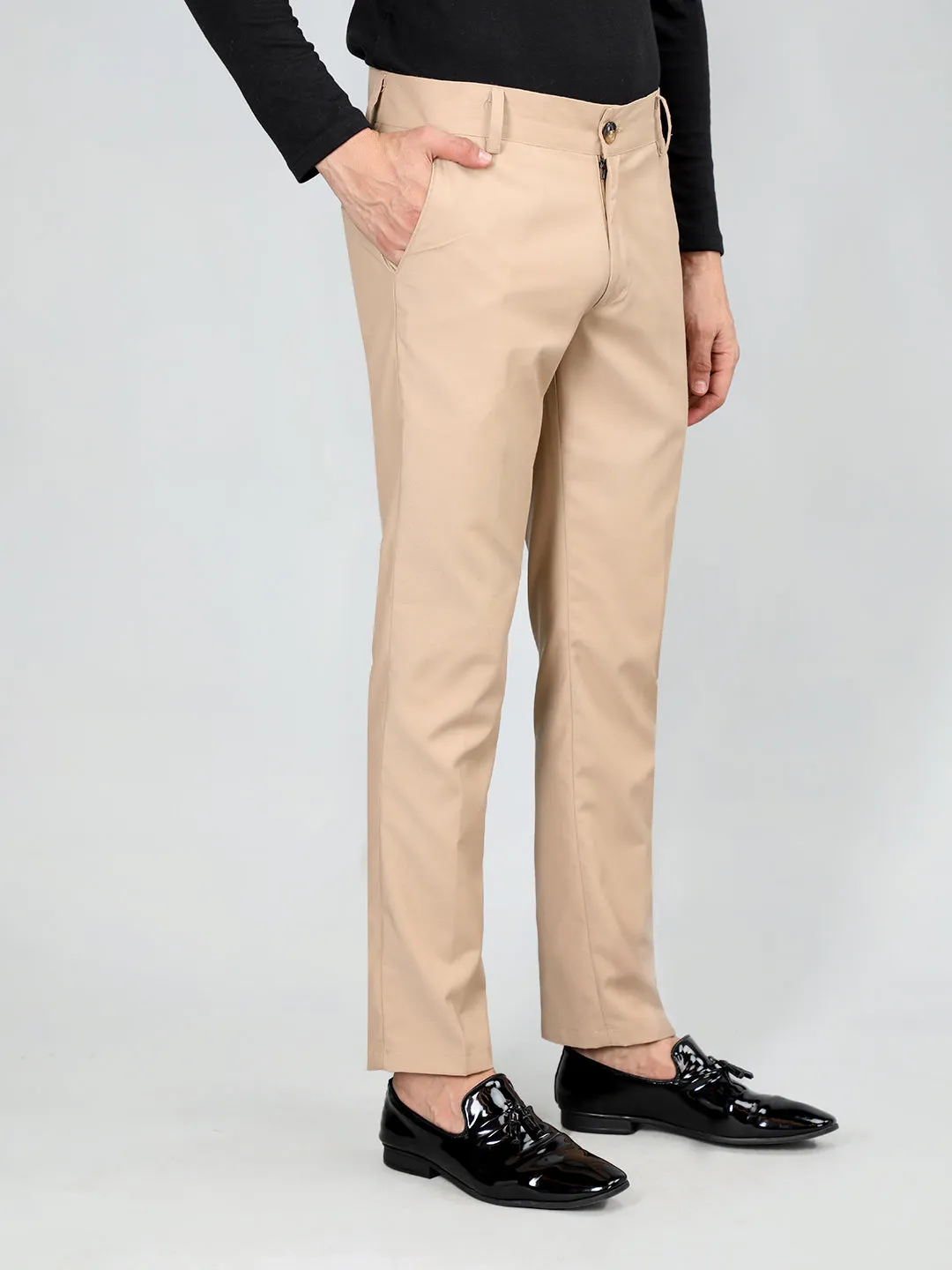 DLANXA Men Slim Fit Solid Regular Trouser