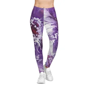 Floral Purple Women's Casual Leggings - Stylish, Comfortable, Perfect for Daily Wear