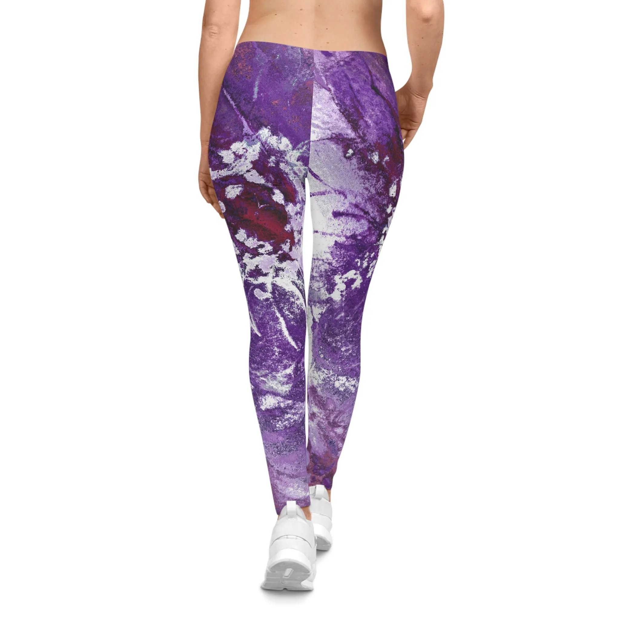 Floral Purple Women's Casual Leggings - Stylish, Comfortable, Perfect for Daily Wear