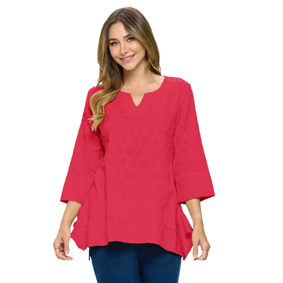 Focus EMBROIDERED Cotton VOILE Tunic Top in Fruit Punch - EC-423-FRT - Size M Only!