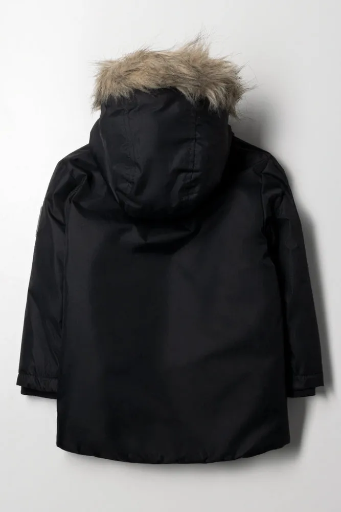 Hooded Parka Jacket Black