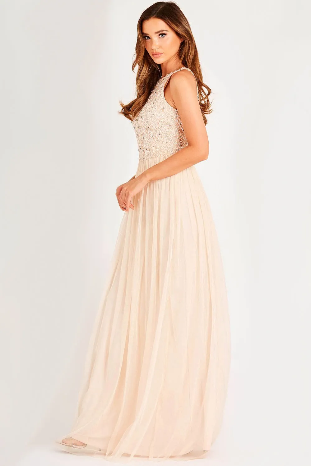 Kahlo Picasso Blush Bridesmaid Maxi Dress