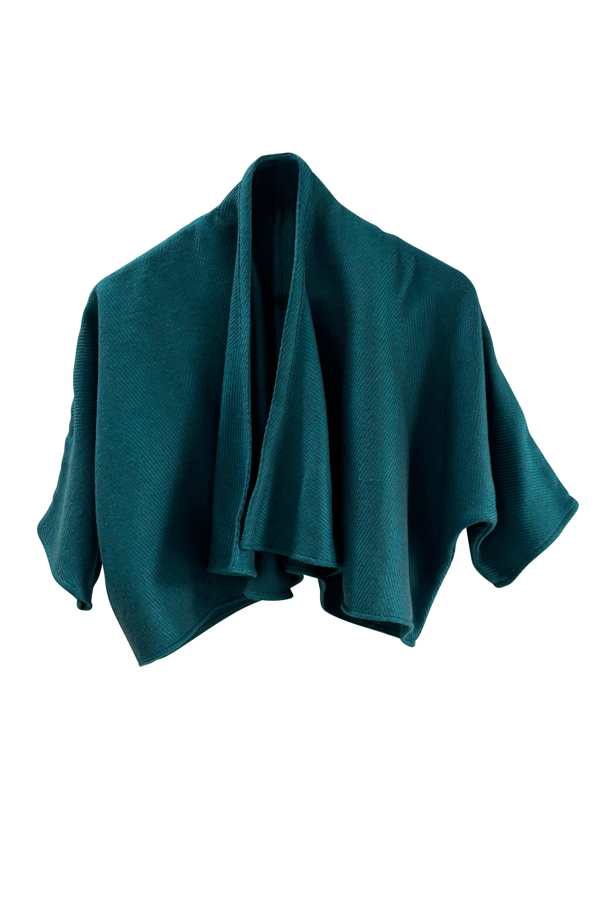 NEW! Wool Silk Waterfall Bolero Teal