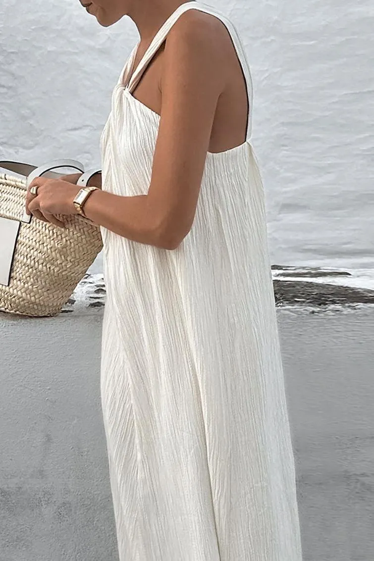 Off-shoulder Slim Long White Dress