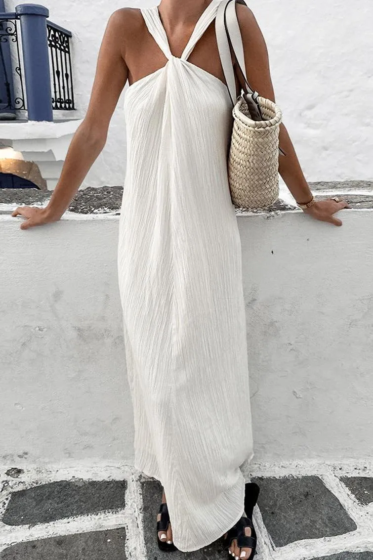 Off-shoulder Slim Long White Dress