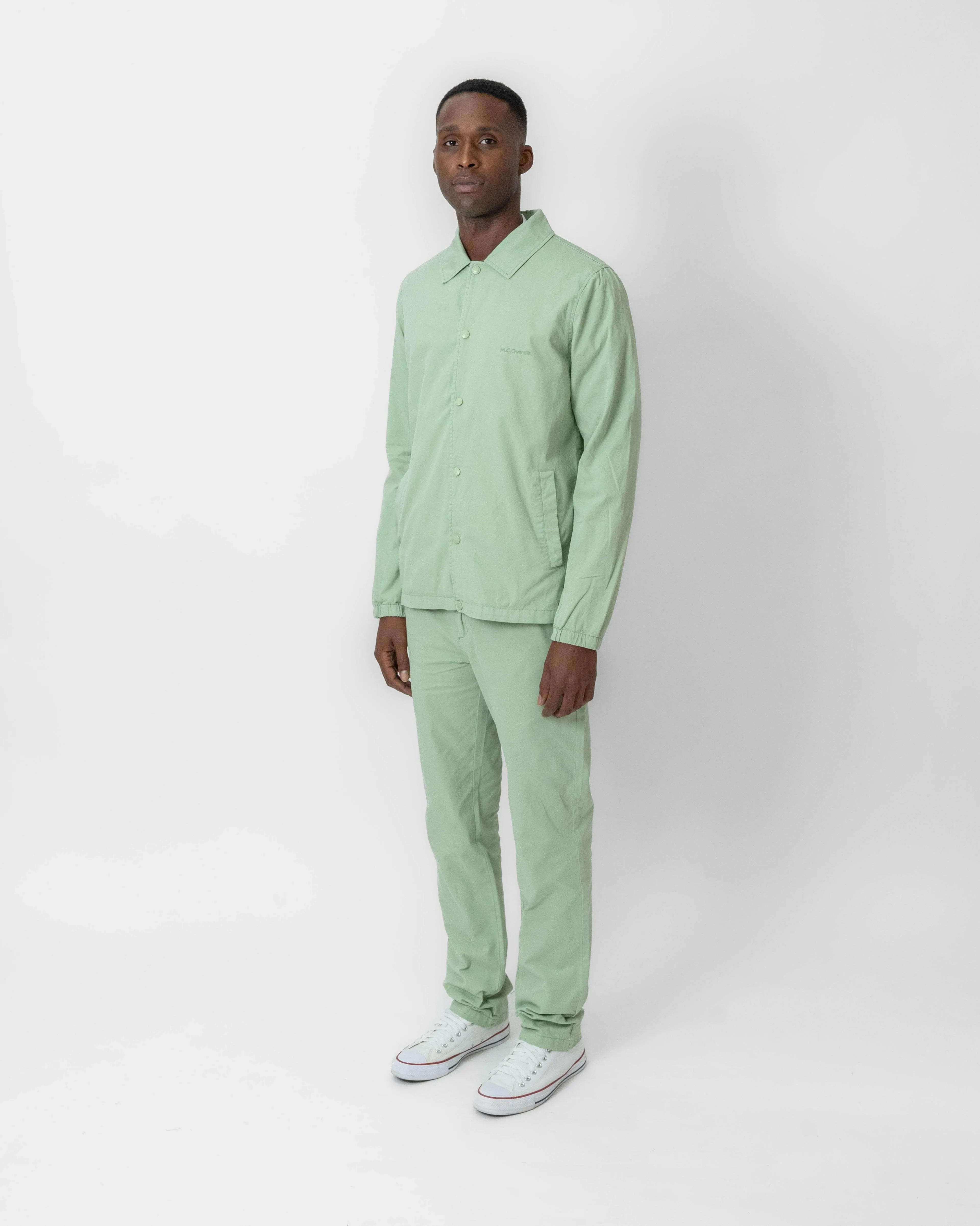 Slim-Fit Lightweight Cotton Trousers Dark Mint