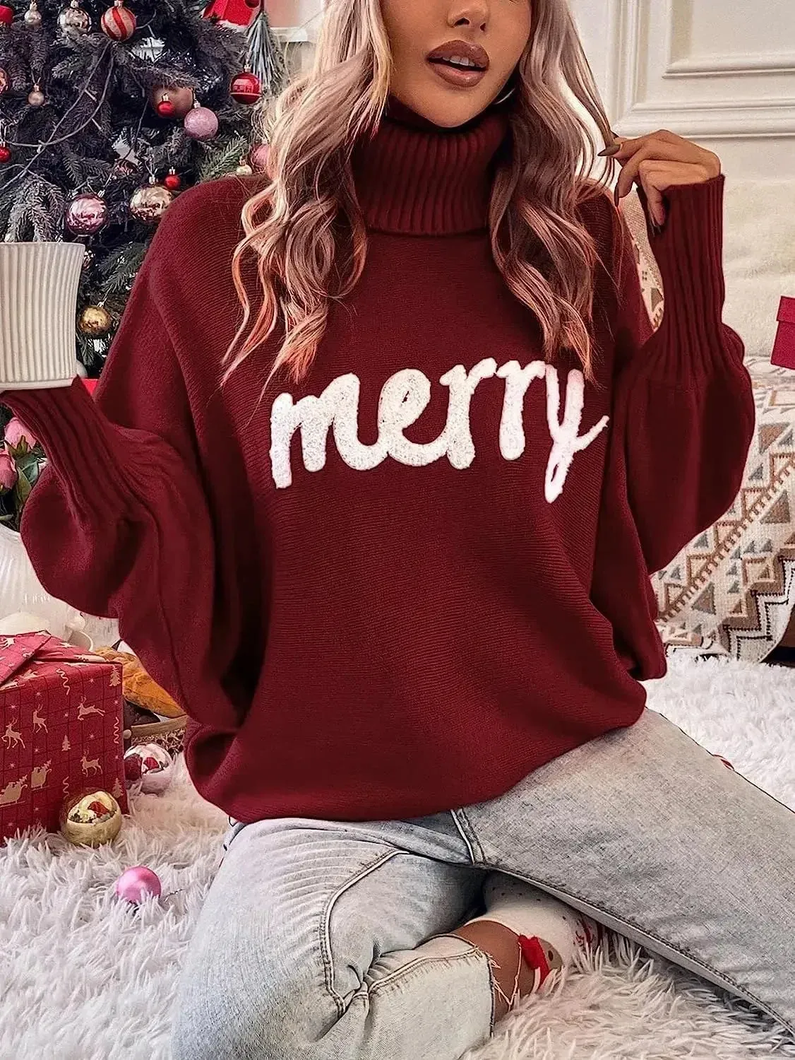 Trendy Knitted Holiday Sweater