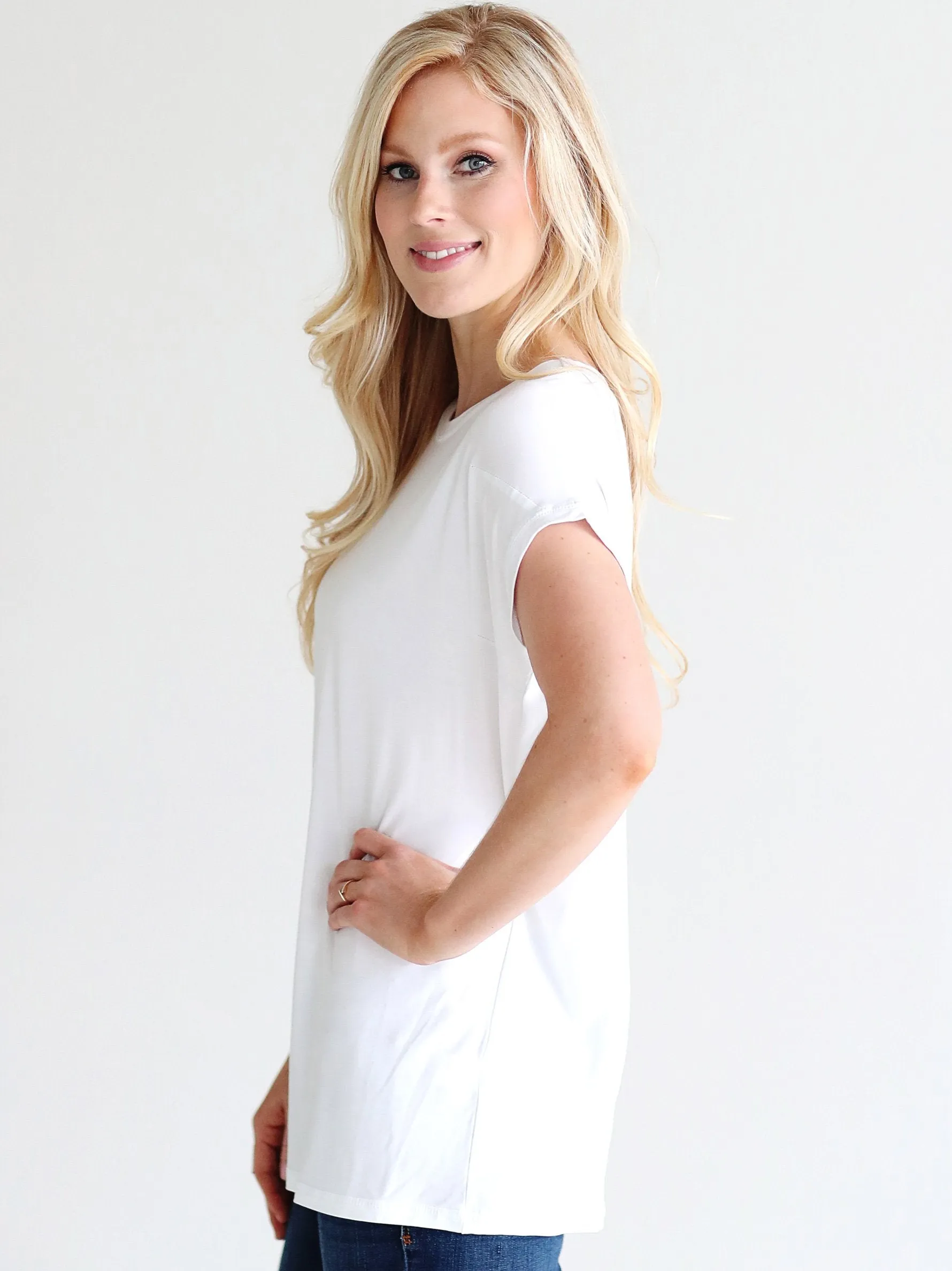 White Cap Sleeve Top